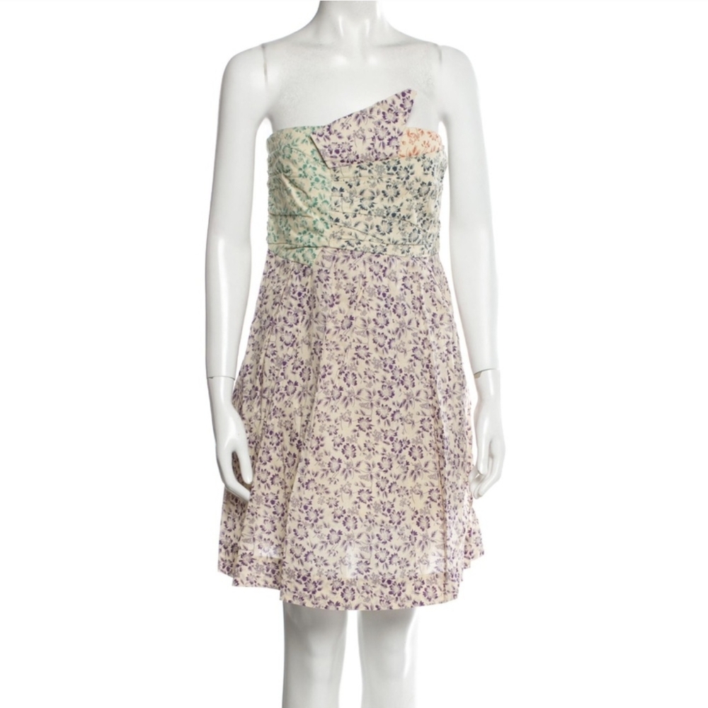 See By Chloe Floral Print Strapless Mini Dress - Picture 2 of 5